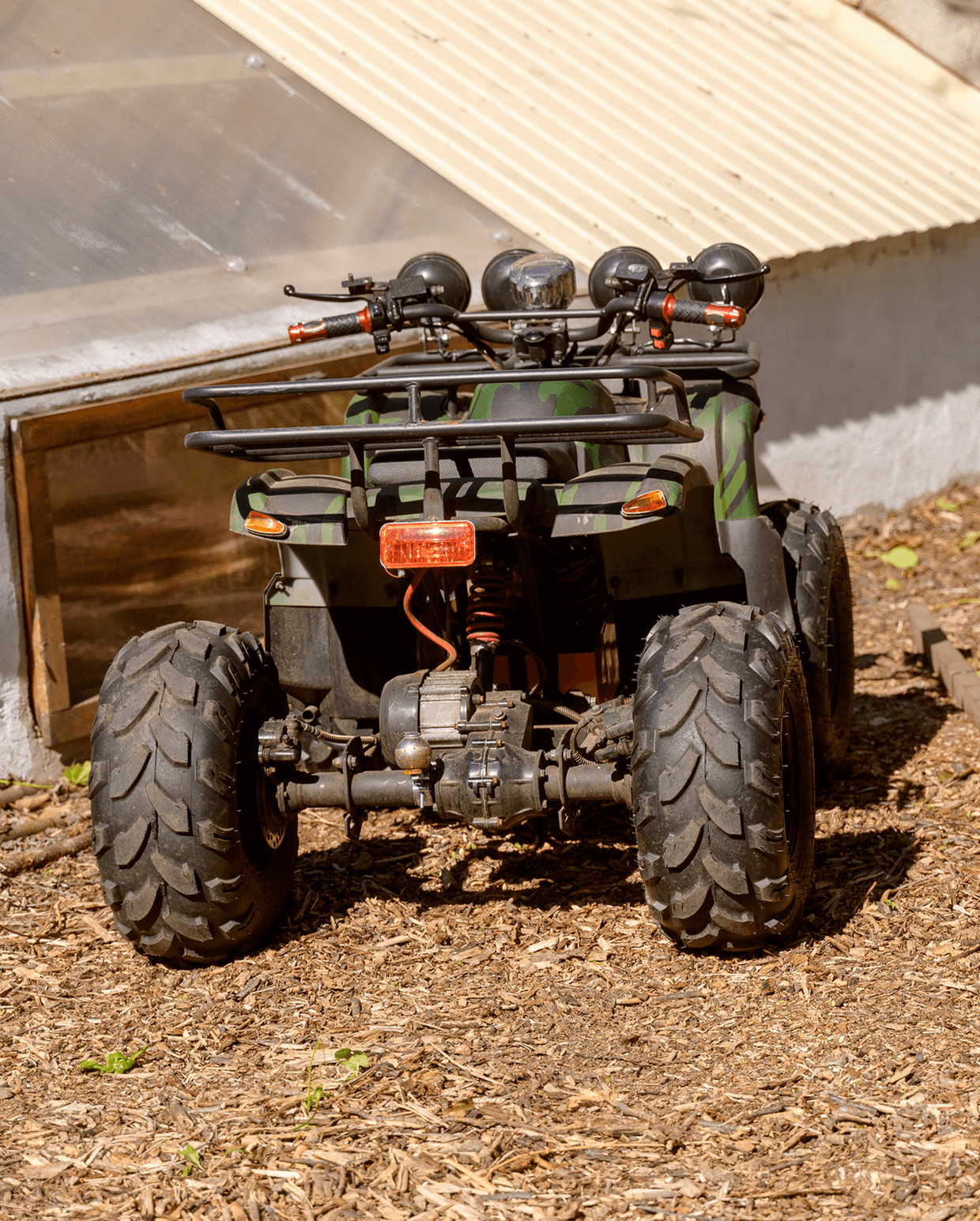 ATV parked on dirt path